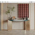 Light Luxury End View Table Metal Marble End View Strip Case 3d model