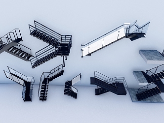 Modern Stairs Indoor Stairs External Stairs Straight Stairs Jumping Stairs Combination Creative Stairs 3d model