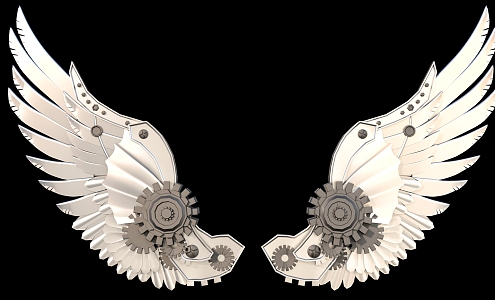 Mechanical Wings Decorations Photo Attractions 3d model