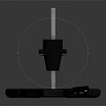 Black Mechanical Handle With Textured Grip Red Button And Control Knob For Industrial Control Systems