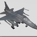 Fighter Jet With Gray Paint Weapon Mounts Cockpit Landing Gear And Tail Fin Details 3d model