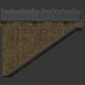 Brick Structure Building with Metal Railing on Top and Stone Staircase Design