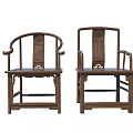 Traditional Chinese Wooden Leisure Chairs With Carved Backrest And Armrests Design