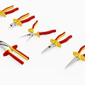 Assorted Hardware Tools Set With Red Yellow Handles Including Pliers And Wrench 3d model