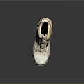 Stylish White And Gold High Top Shoes With Velcro Straps And Thick Sole Design