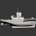 Modern Water Transport Tugboat With Green Deck White Hull And Upper Structure 3d model