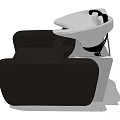 Modern Black Massage Chair With Headrest Backrest And Armrest Design