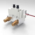 Industrial Equipment With White Body Black Top Ports Brass Connectors And Red Slender Wire