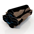 Advanced Space Propulsion System 3D Model With Black Brown And Blue Details