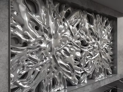 Modern Luxury Metal Textured Wall with Intricate 3D Patterns and Contemporary Design 3d model