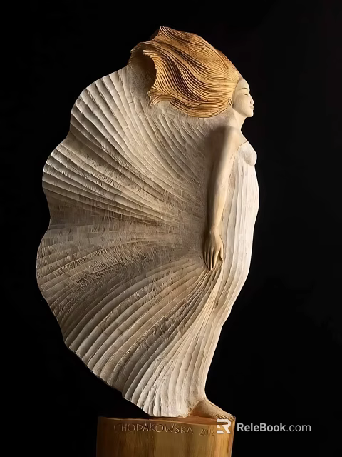 Elegant Ornamental Decor Set Featuring Shell Shaped Female Sculpture Artistic Home Decoration 3d model 