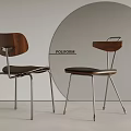 Modern Stylish Dining Chairs With Wooden Backrest Metal Legs And POLIFORM Design