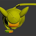 Cute Pikachu Figure Wearing Brown Hat Holding Magnifying Glass With Yellow Body And Tail