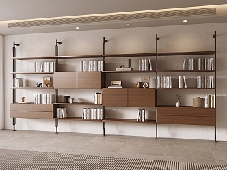 Italian Minimalist Bookshelf Bookcase 3d model