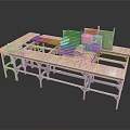 Wooden Display Shelves With Multiple Layers Varied Heights And Platform Design