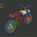 Modern Stylish Motorcycle With White Black Body Red Tail Lights Chunky Wheels And Minimalist Design