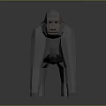 Low Poly 3D Gorilla Character Model With Gray Background And Smooth Surface 3d model