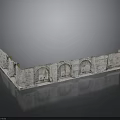 Ancient Stone Building Model With Multiple Arches And Detailed Wall Design
