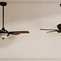 Elegant Ceiling Fan With Wooden Blades And White Light Fixture For Indoor Use