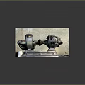 Heavy Duty Industrial Mechanical Equipment With Cylindrical Parts On Metal Platform