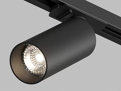 Black Track Mounted Spotlight With Modern Design And Bright Light Source 3d model