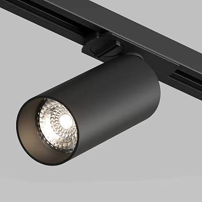 Black Track Mounted Spotlight With Modern Design And Bright Light Source 3d model