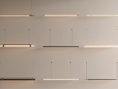 Modern Linear Pendant Lights With Various Hanging Styles And Designs For Home Decor 3d model