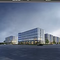 Modern Office Buildings With Glass Curtain Walls By City Road
