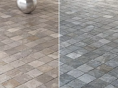 Two Tone Square Stone Tiles Patterned Flooring For Interior Exterior Spaces 3d model