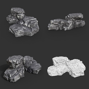 Rock Block Stone Obsidian Granite Natural Landscape 3d model