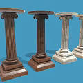 Roman column marble Roman column stone column 3d model
