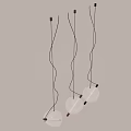Three Spherical Glass Pendant Lights Hanging with Thin Wires Modern Design