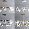 Modern Leaf Shaped Chandelier With Ring Structure And Different Color Options 3d model