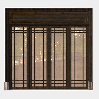 sliding door balcony sliding door chinese style sliding door 3d model