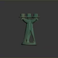 Green Human Shaped Ceramic Candle Holder With Two Candles For Home Decor
