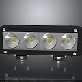 LED Work Light With Four LED Bulbs Black Housing And Metal Mounting Brackets