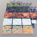 Various Colorful Texture Material Samples With Green Black Red White And Blue Patterns