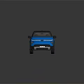 Blue Modern Pickup Truck With Transparent Roof Black Wheels And Sleek Design