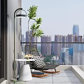 Modern Home Balcony Design With Sliding Glass Doors Natural Light And City View