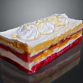 Delicious Layered Cake With Whipped Cream Topping And Colorful Fruit Layers