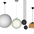 Various Modern Pendant Lights With Mirrored Spherical And Translucent Dome Designs