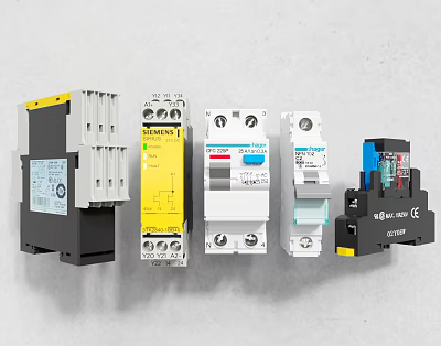 Household Electrical Safety Devices Including Various Circuit Breakers And Protectors 3d model