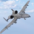 Military Fighter Jet Flying High in Blue Sky with White Clouds