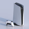 Modern Home Entertainment Gaming Console With White Black Design And Wireless Controller 3d model