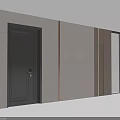 Modern Interior Feature Wall Design With Dark Door And Glass Windows 3d model