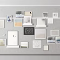 Photo Wall Decor With Various Frames Different Sizes Shapes Art Prints Photos On Gray Wall