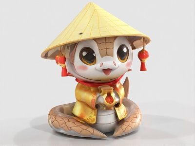 Cartoon Snake Zodiac Snake Year of the Snake Mascot Year of the Snake Image Year of the Snake Ornaments 3d model