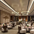 Luxurious Sales Center Interior Design With Modern Chandeliers Sofas And Coffee Tables