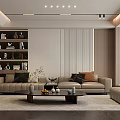 Modern Living Room Interior Design With Sofa Coffee Table And TV Wall Decor