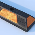 Durable Rubber Parking Curb With Reflective Yellow Strips For Vehicle Safety